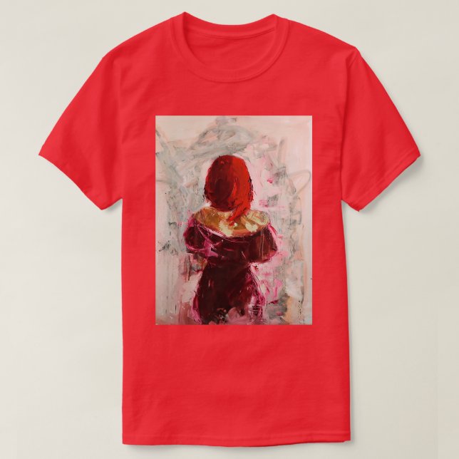T-shirt Je vois rouge original peinture à l'huile texture  (Design devant)