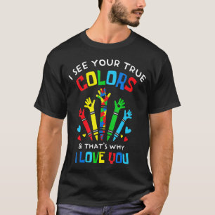 T-shirt Je vois ton puzzle de véritables couleurs Autisme
