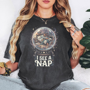 T-shirt Je vois une sieste Boule de cristal drôle salle en