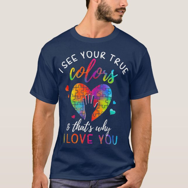T-shirt Je Vois Vos Véritables Couleurs Puzzle Mondial Aut (Devant)