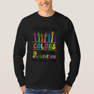 T-shirt Je vois votre puzzle de mains de couleur vraie Sen