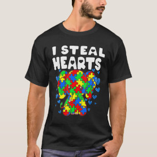 T-shirt Je vole Coeurs Puzzle Sensibilisation sur l'autism
