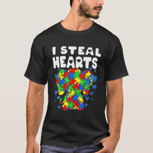 T-shirt Je vole Coeurs Puzzle Sensibilisation sur l'autism
