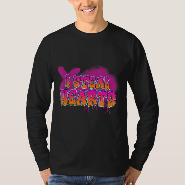 T-shirt Je vole Coeurs Romance Aimer mignon (Devant)