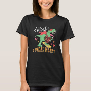 T-shirt Je vole Coeurs Trex Dino Baby Boy Trex Valentine