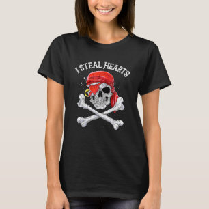 T-shirt Je vole Coeurs Valentines Jour Pirate Garçons Crân