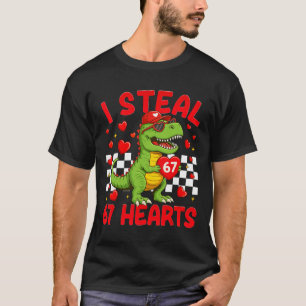 T-shirt Je vole des cœurs 67 Saint-Valentin 67 Dinosaure T