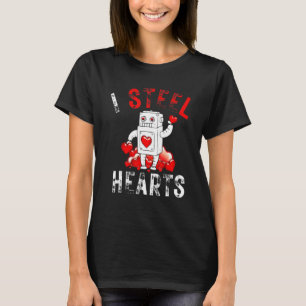 T-shirt Je vole des cœurs Robot drôle jeu de mots Valent