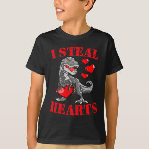 T-shirt Je vole des cœurs T Rex Saint-Valentin Amusant Gar