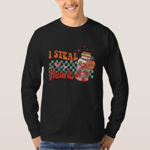 T-shirt Je vole des cœurs Xoxo Rétro Groovy Saint Valentin