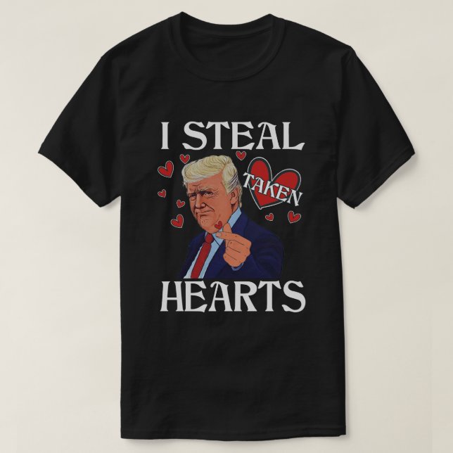T-shirt Je vole le coeur Trump prend le coeur heureux Vale (Design devant)