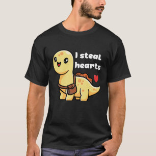 T-shirt Je vole les coeurs Saint Valentin Dinosaure