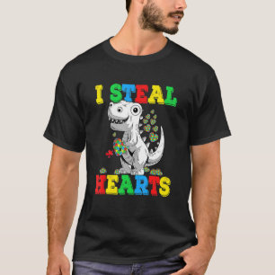 T-shirt Je Voler Coeurs Sensibilisation sur l'autisme Dino