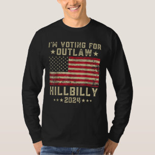 T-shirt Je vote pour le drapeau américain Hillbilly 2024
