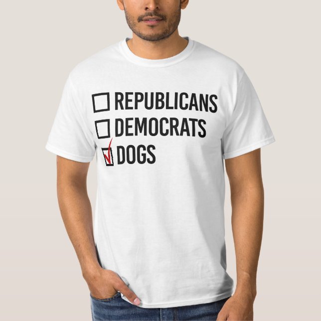T-shirt Je vote pour les chiens (Devant)