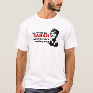 T-shirt Je vote pour Sarah et cette pièce en t de type