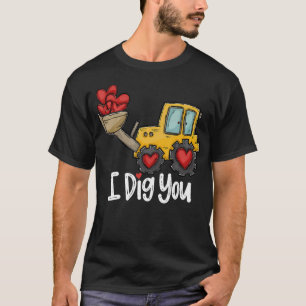 T-shirt Je Vous Ai Tracteur Construction Cœur Amour Saint-