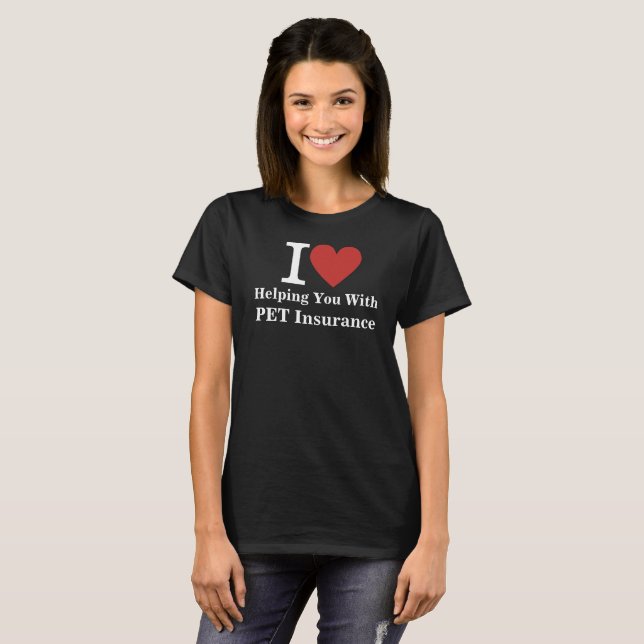 T-shirt Je ❤️ vous aider avec l'assurance PET CUSTOM Femme (Devant entier)