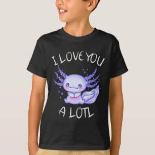 T-shirt Je vous aime beaucoup Axolotl en amour Faux Canvas