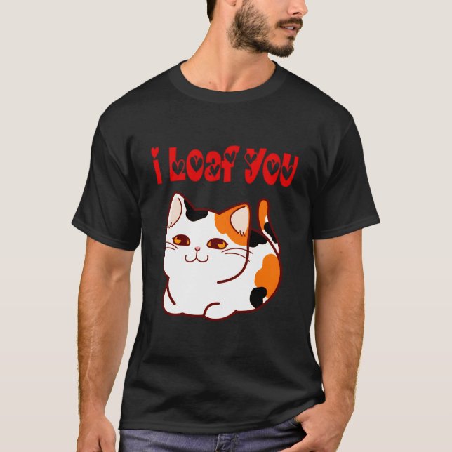 T-shirt Je vous aime chat humour de jeu de mots (Devant)
