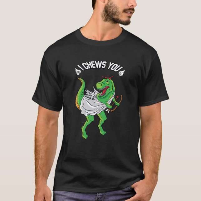 T-shirt Je Vous Chevauche Rex Dinosaur Dino Coeur Valentin (Devant)