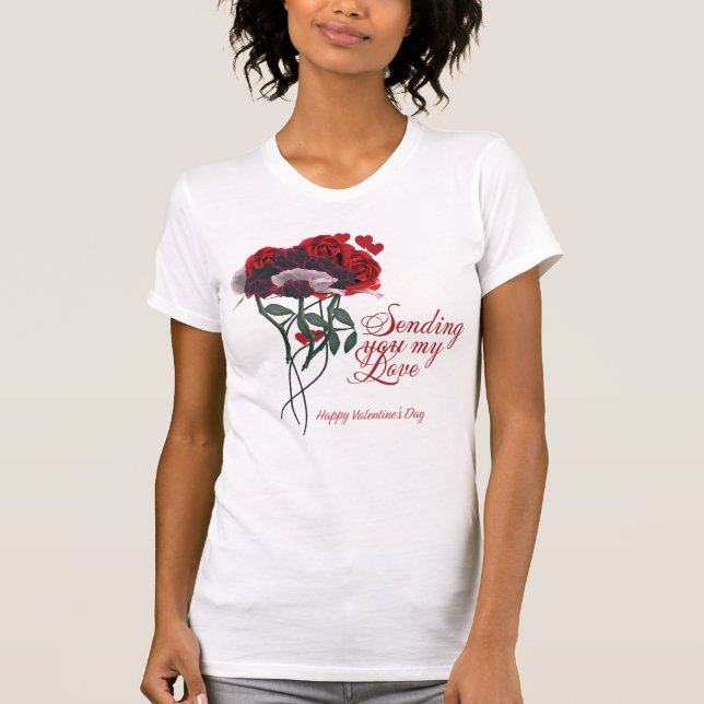 T-shirt Je vous envoie mon amour Bonne Saint Valentin (Devant)