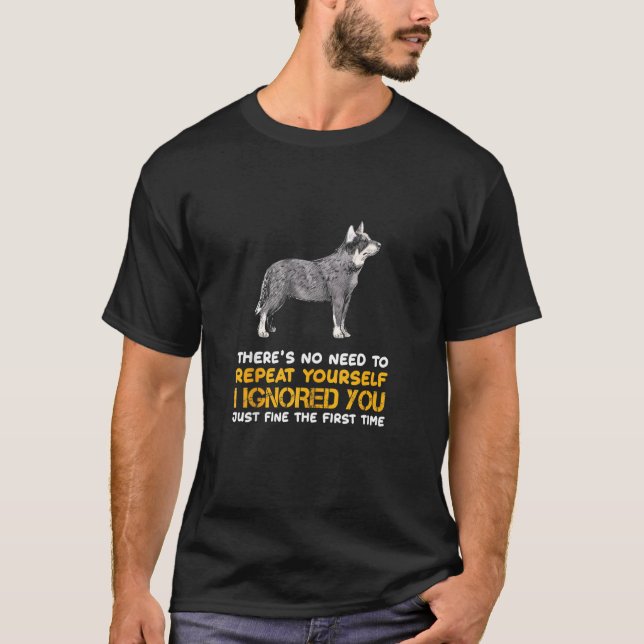 T-shirt Je Vous Ignore Drôle Propriétaire De Chien De Vach (Devant)