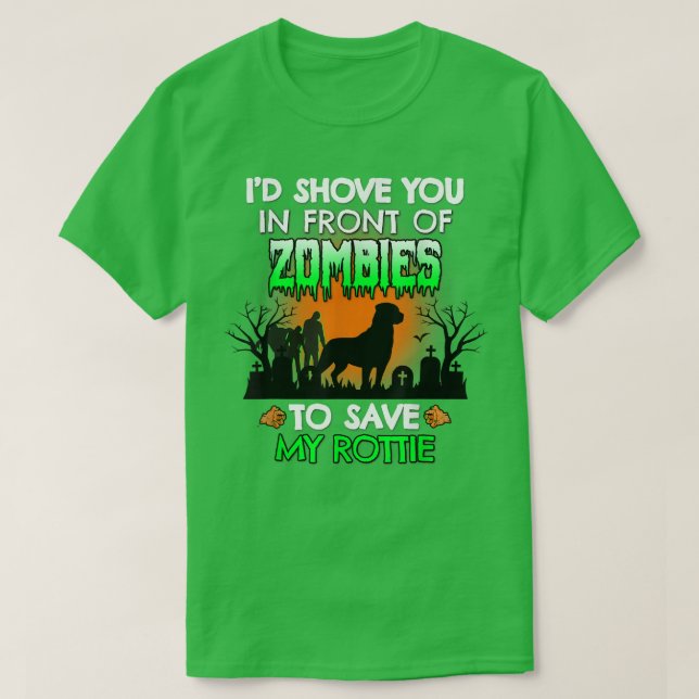 T-shirt Je vous montrerais devant des zombies pour sauver  (Design devant)