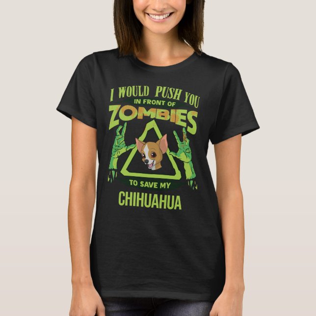 T-shirt Je Vous Poussais Devant Les Zombies Pour Sauver Mo (Devant)