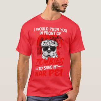 T-shirt Je Vous Poussais Devant Les Zombies Pour Sauver Mo