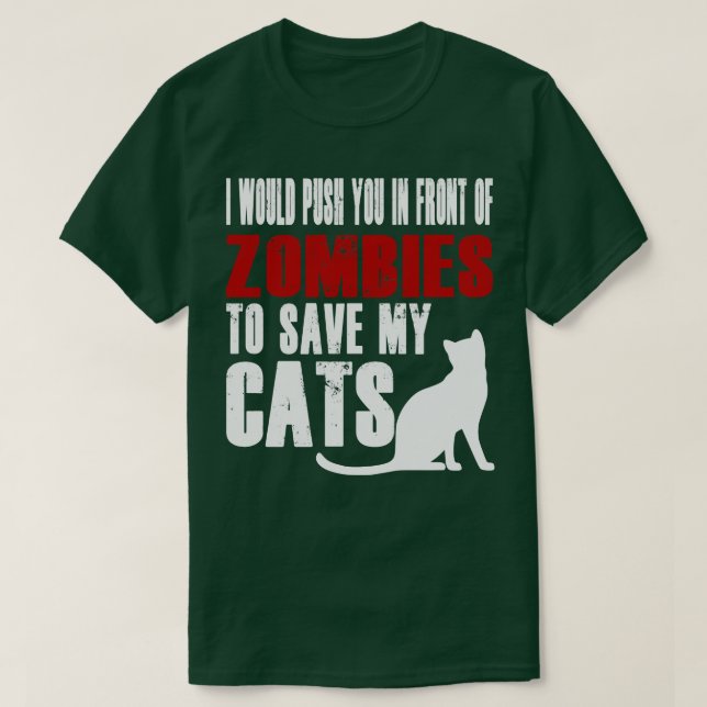 T-shirt Je Vous Poussais Devant Les Zombies Pour Sauver Mo (Design devant)