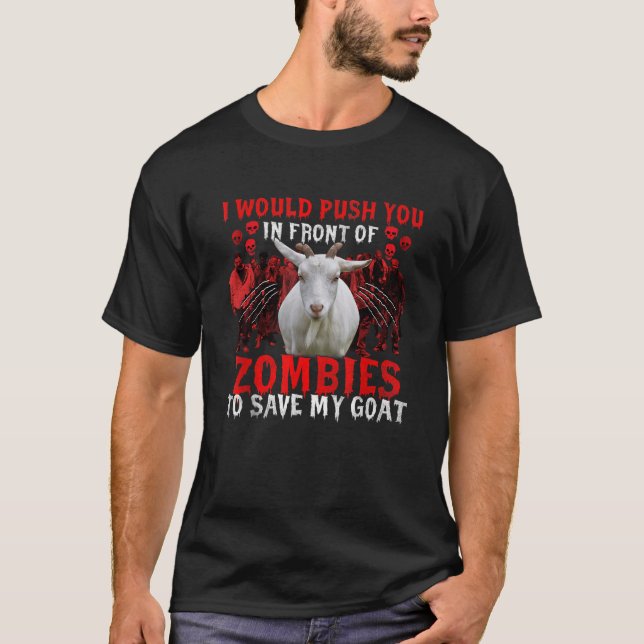 T-shirt Je Vous Poussais Devant Les Zombies Pour Sauver Mo (Devant)