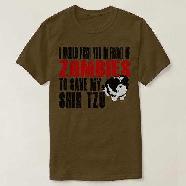 T-shirt Je Vous Poussais Devant Les Zombies Pour Sauver Mo (Design devant)