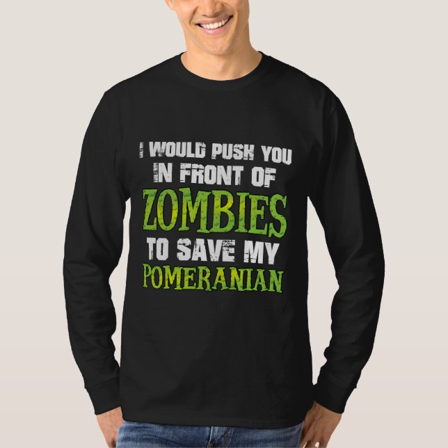 T-shirt Je Vous Poussais Devant Les Zombies Pour Sauver Mo (Devant)