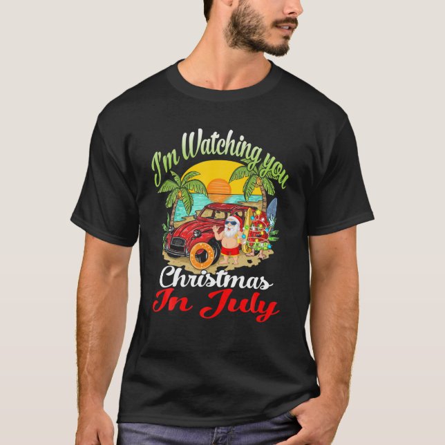 T-shirt Je vous regarde Père Noël Noël en juillet Père Noë (Devant)
