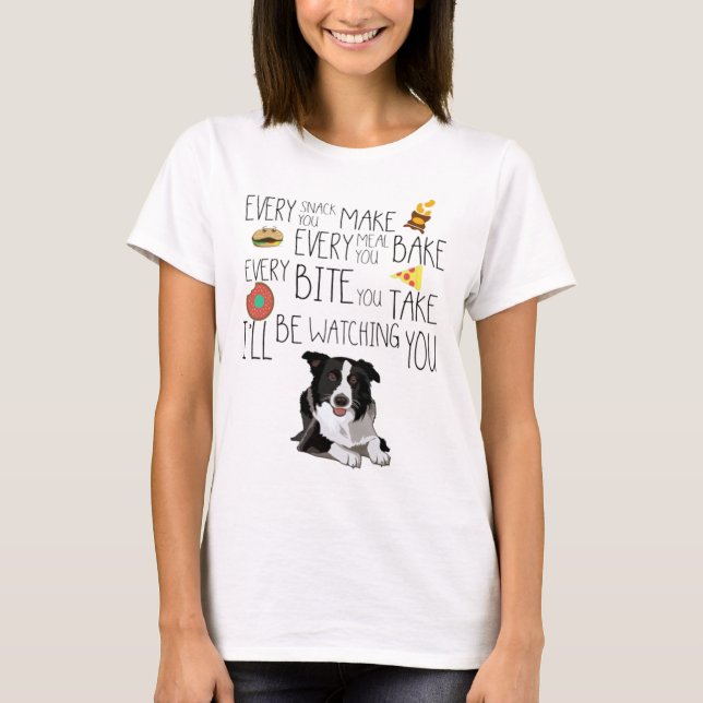 T-shirt Je Vous Regarderai, Bordure Collie (Devant)