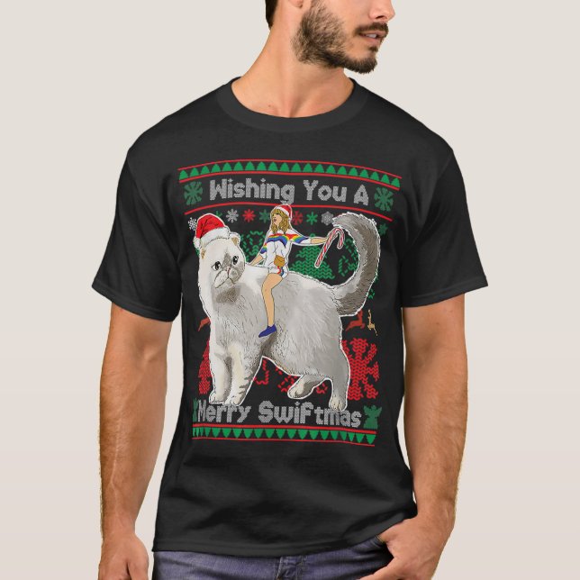 T-shirt Je Vous Souhaite Un Joyeux Swiftmas Laid Noël Swea (Devant)