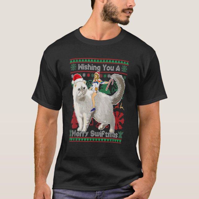 T-shirt Je Vous Souhaite Un Joyeux Swiftmas Laid Noël Swea (Devant)