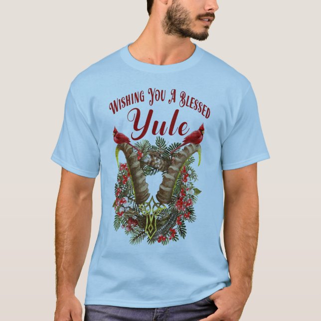 T-shirt Je Vous Souhaite Une Bénie Yule (Devant)