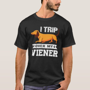 T-shirt Je Voyage Sur Mon Chien Dachshund Doxie Weiner