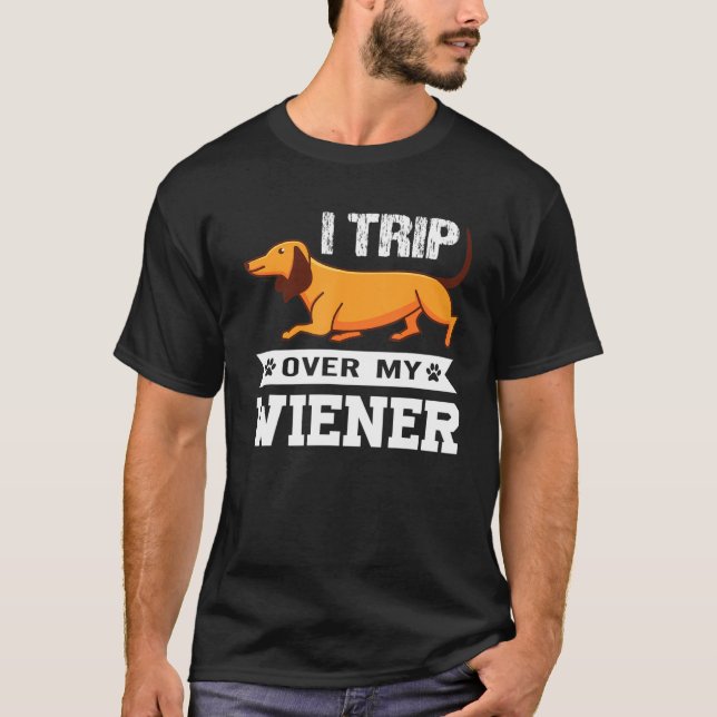 T-shirt Je Voyage Sur Mon Chien Dachshund Doxie Weiner (Devant)