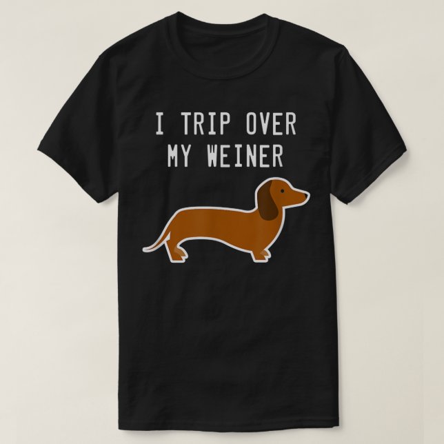 T-shirt Je Voyage Sur Mon Weiner Dachshund Dachshund T drô (Design devant)