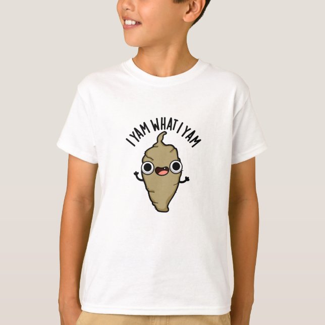 T-shirt Je Yam Ce Que Je Yam Funny Veggie Pun (Devant)