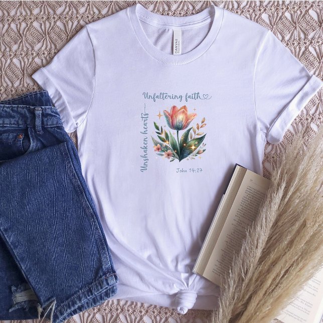 T-shirt Jean 14:27 Unshaken coeurs, la foi inébranlable (Créateur téléchargé)