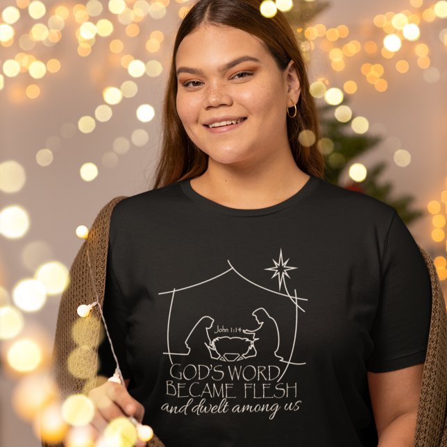 T-shirt Jean 1:14 Nativité chrétienne Écriture de Noël (Créateur téléchargé)