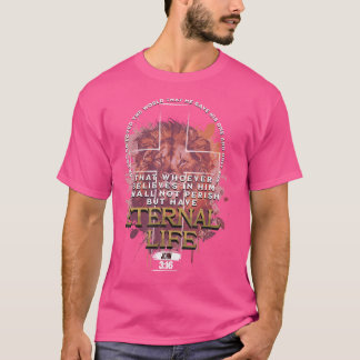 T-shirt Jean 316 Croix chrétienne Bible Jésus Lion Éternel