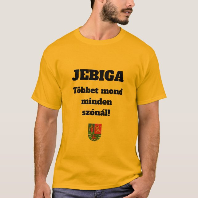 T-shirt JEBIGA Többet mond minden szónál ! sárga rövid ujú (Devant)