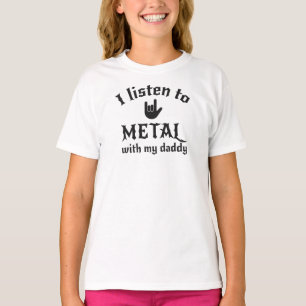 T-shirt J'écoute du métal avec mon papa Heavy Metal Papa
