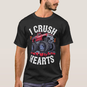 T-shirt J'écrase Coeurs Monster Truck Funny Valentines Day