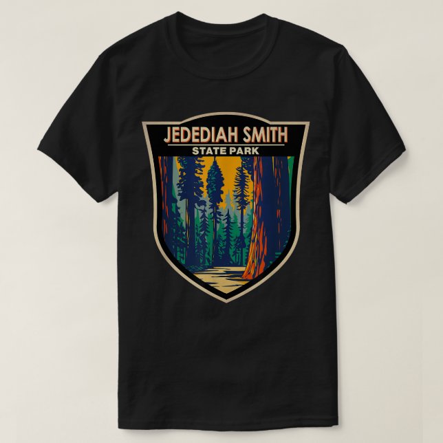 T-shirt Jedediah Smith Redwoods State Park California Badg (Design devant)